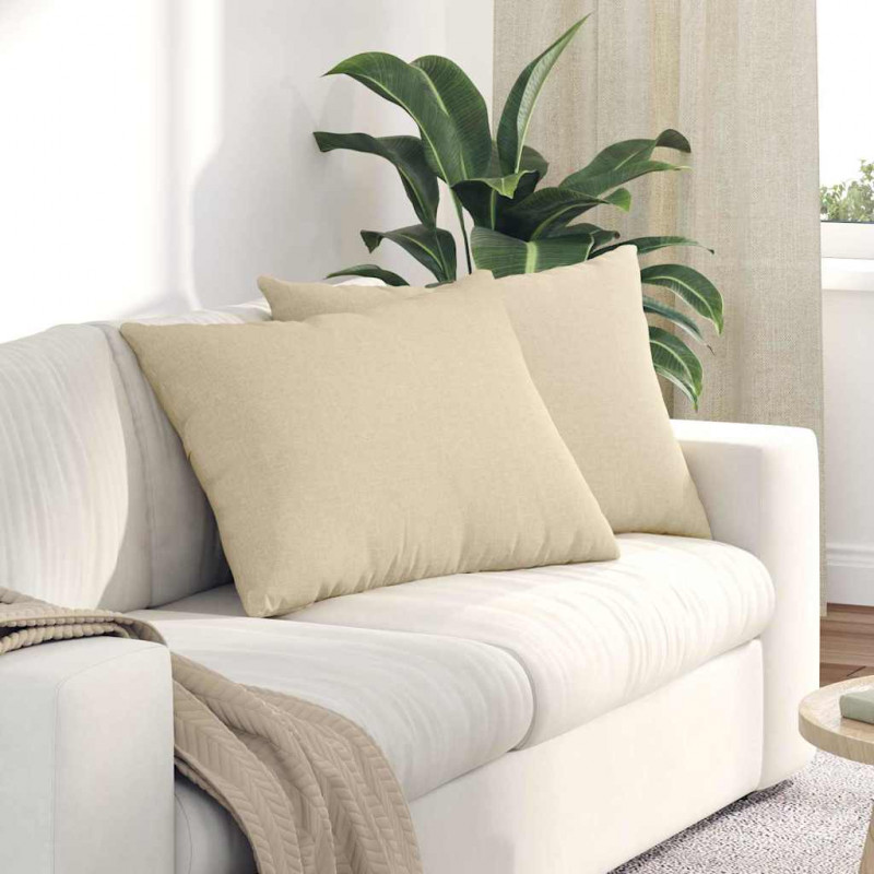 Poduszki na sofę 2 pcs Kremowy 70 x 50 cm tkanina