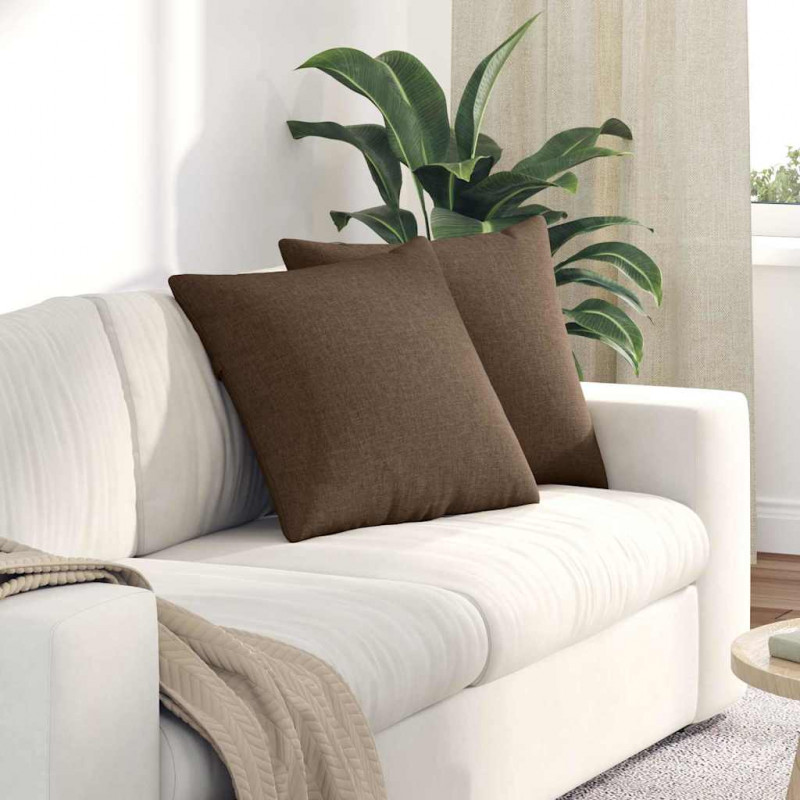 Poduszki na sofę 2 pcs Brązowy 50 x 50 cm tkanina