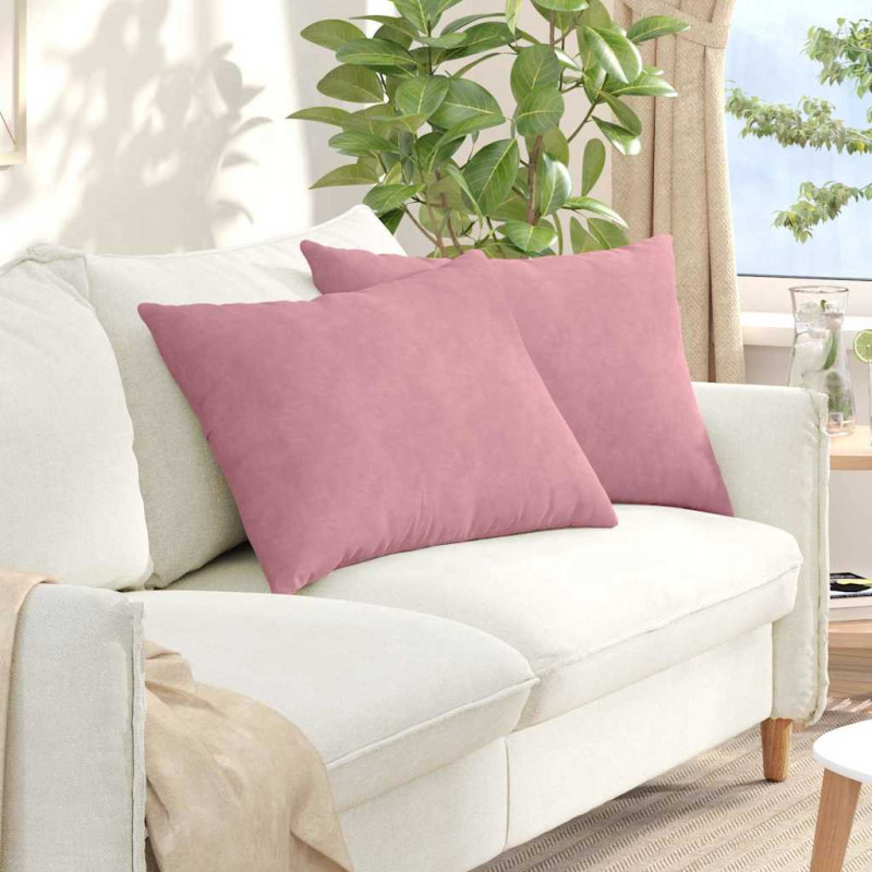Poduszki na sofę 2 pcs Różowy 70 x 50 cm Tkanina sztruksowa