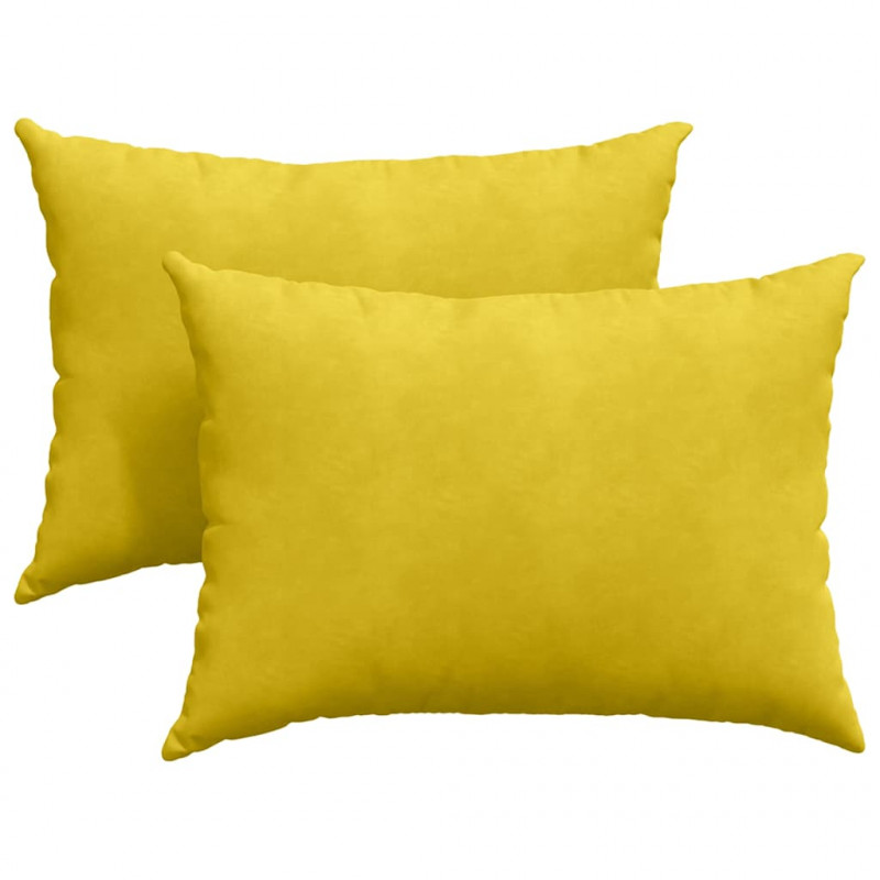 Poduszki na sofę 2 pcs Żółty 70 x 50 cm Tkanina sztruksowa