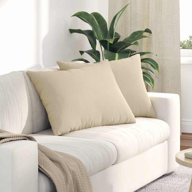 Poduszki na sofę 2 pcs Kremowy 70 x 50 cm tkanina