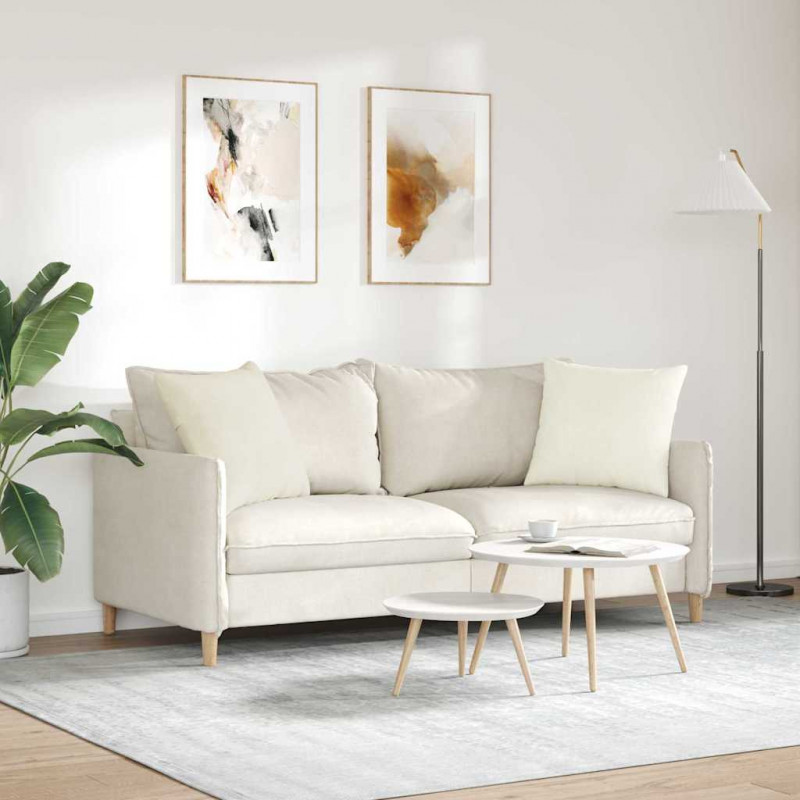 Poduszki na sofę 2 pcs Kremowy 50 x 50 cm Tkanina sztruksowa