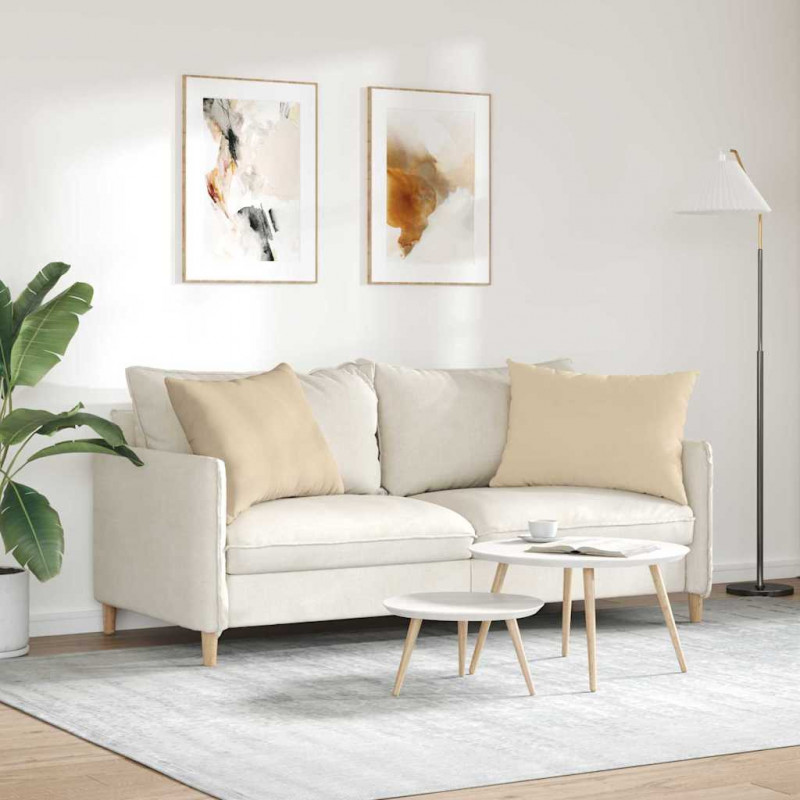 Poduszki na sofę 2 pcs Kremowy 70 x 50 cm tkanina