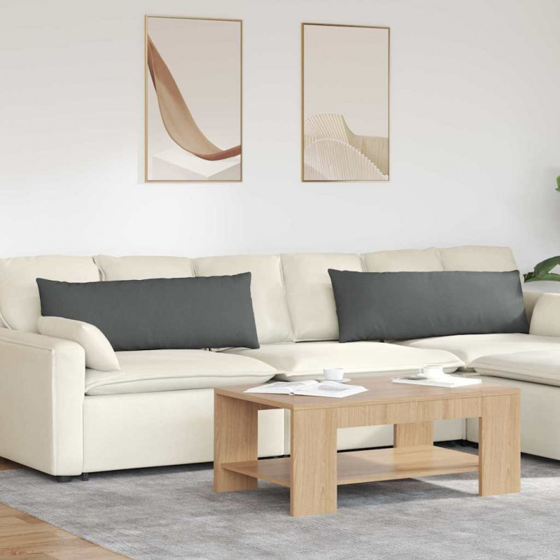 Poduszki na sofę 2 pcs Ciemnoszary 120 x 40 cm tkanina