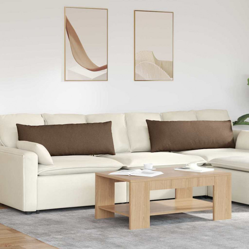 Poduszki na sofę 2 pcs Brązowy 120 x 40 cm tkanina