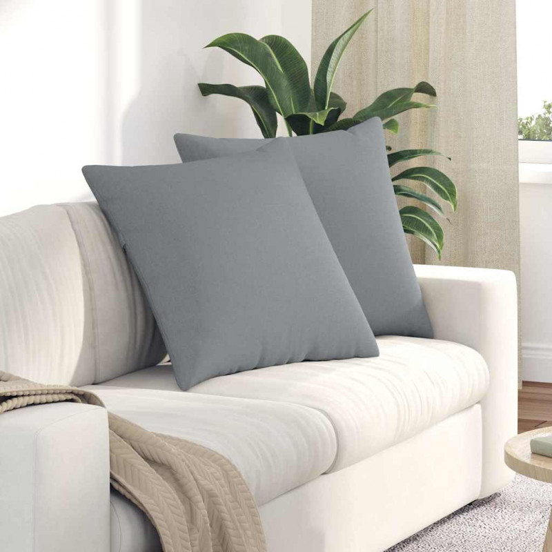 Poduszki na sofę 2 pcs Jasnoszary 60 x 60 cm tkanina