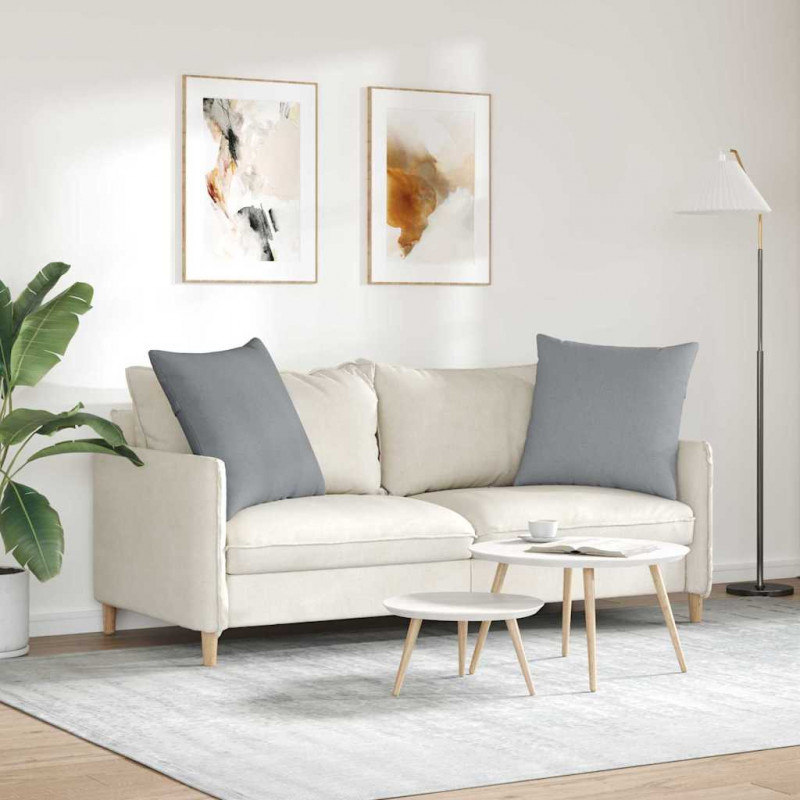 Poduszki na sofę 2 pcs Jasnoszary 60 x 60 cm tkanina