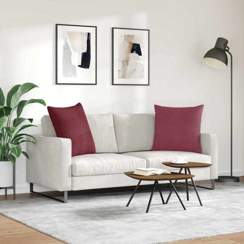 Poduszki na sofę 2 pcs Czerwone wino 60 x 60 cm tkanina