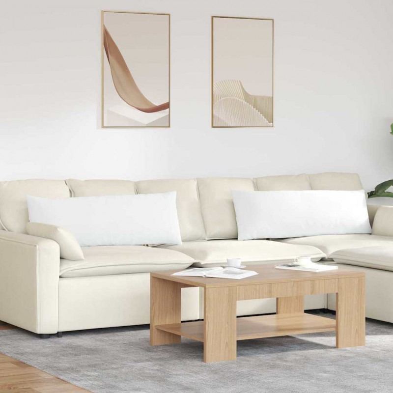 Poduszki na sofę 2 pcs Biały 120 x 40 cm tkanina