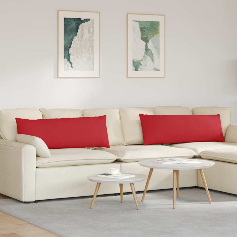 Poduszki na sofę 2 pcs Czerwony 120 x 40 cm tkanina