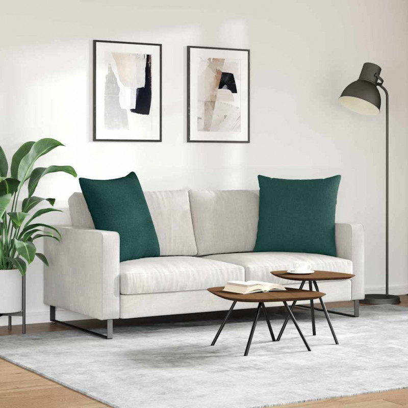 Poduszki na sofę 2 pcs Ciemna zieleń 60 x 60 cm tkanina