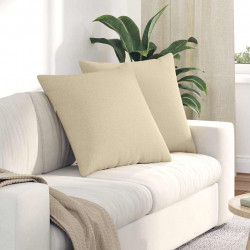 Poduszki na sofę 2 pcs Kremowy 60 x 60 cm tkanina