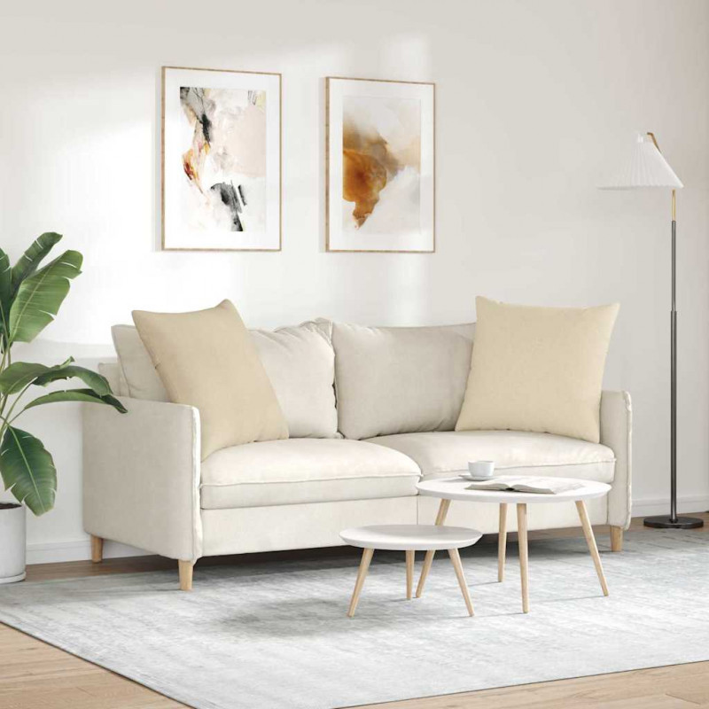 Poduszki na sofę 2 pcs Kremowy 60 x 60 cm tkanina