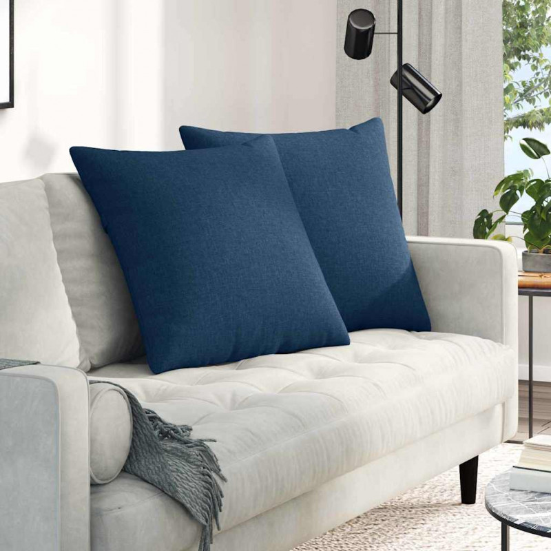 Poduszki na sofę 2 pcs Niebieski 60 x 60 cm tkanina