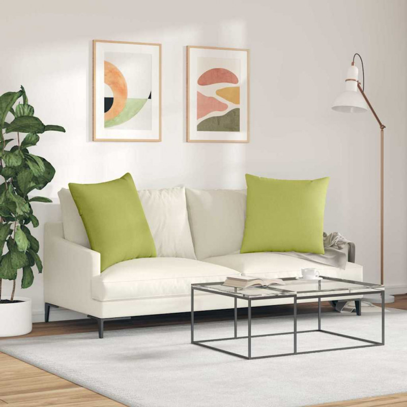 Poduszki na sofę 2 pcs Jasnozielony 60 x 60 cm tkanina