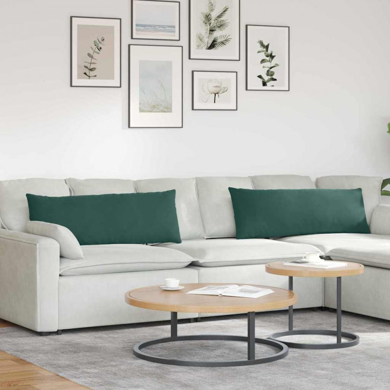Poduszki na sofę 2 pcs Ciemna zieleń 120 x 40 cm