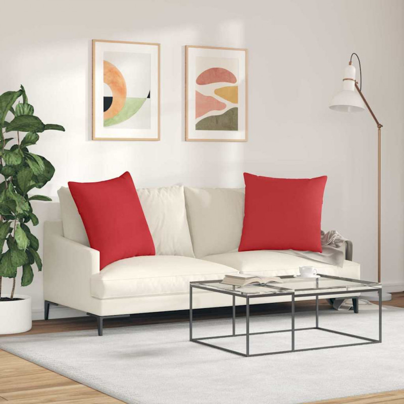 Poduszki na sofę 2 pcs Czerwony 60 x 60 cm tkanina