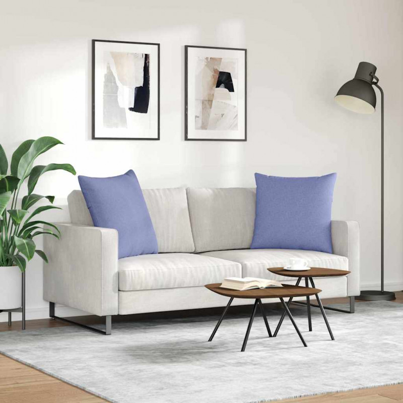Poduszki na sofę 2 pcs Niebieski dżins 60 x 60 cm tkanina