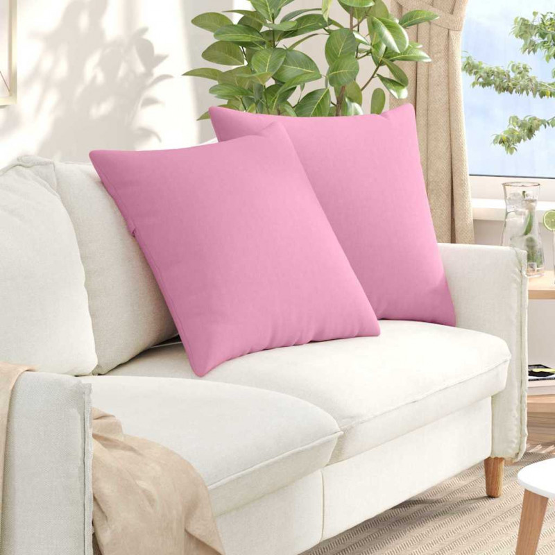 Poduszki na sofę 2 pcs Różowy 60 x 60 cm tkanina