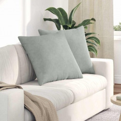 Poduszki na sofę 2 pcs Jasnoszary 60 x 60 cm Tkanina sztruksowa