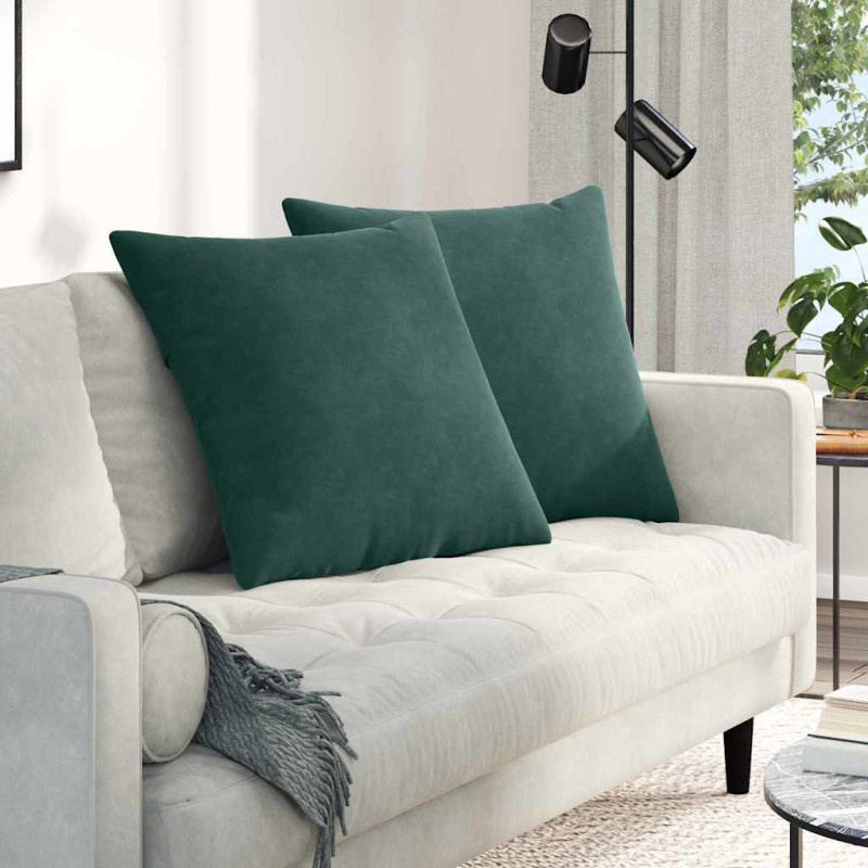 Poduszki na sofę 2 pcs Ciemna zieleń 60 x 60 cm