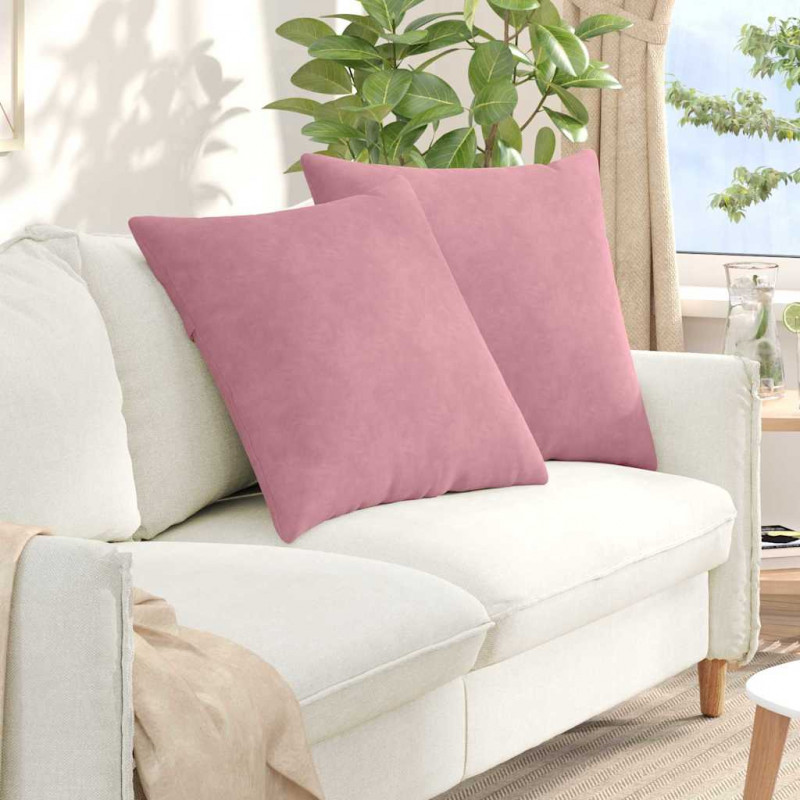 Poduszki na sofę 2 pcs Różowy 60 x 60 cm Tkanina sztruksowa