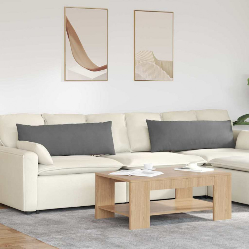 Poduszki na sofę 2 pcs Ciemnoszary 120 x 40 cm tkanina