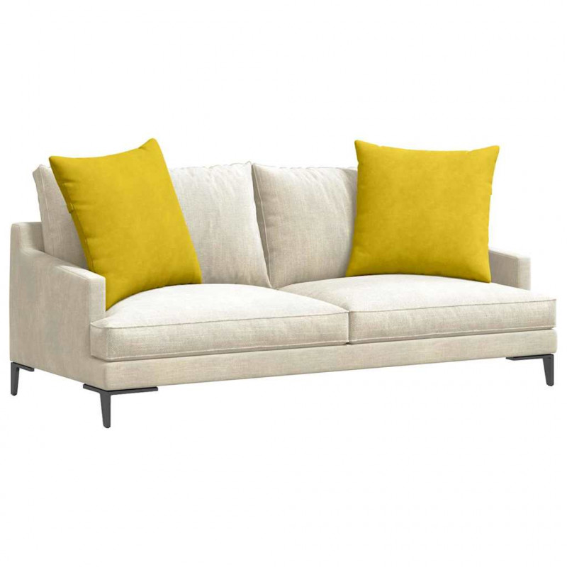 Poduszki na sofę 2 pcs Żółty 60 x 60 cm Tkanina sztruksowa