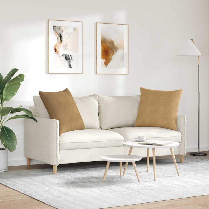 Poduszki na sofę 2 pcs Brązowy 60 x 60 cm Tkanina sztruksowa