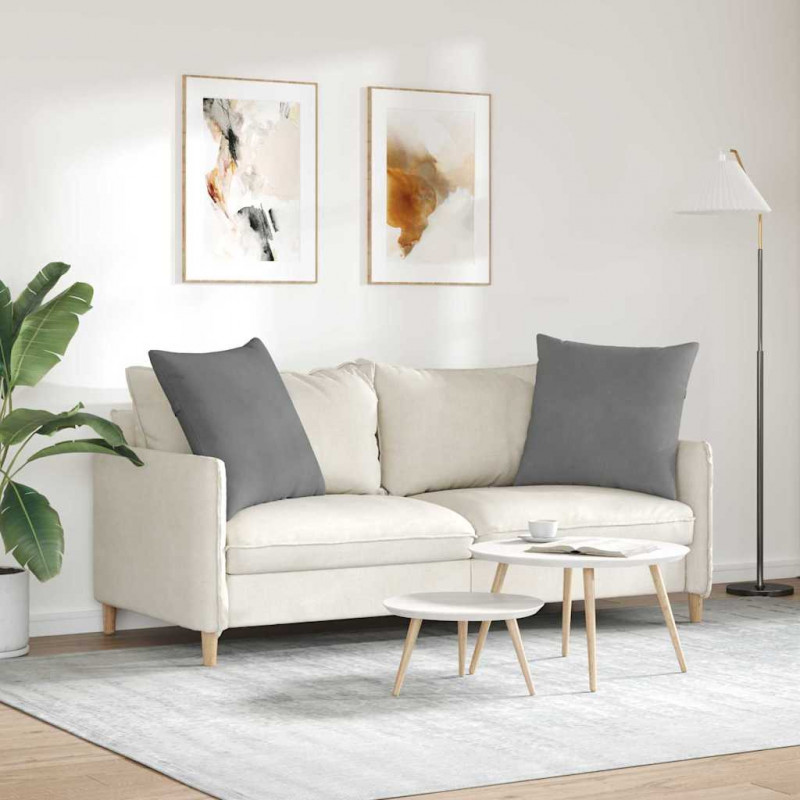 Poduszki na sofę 2 pcs Ciemnoszary 60 x 60 cm tkanina