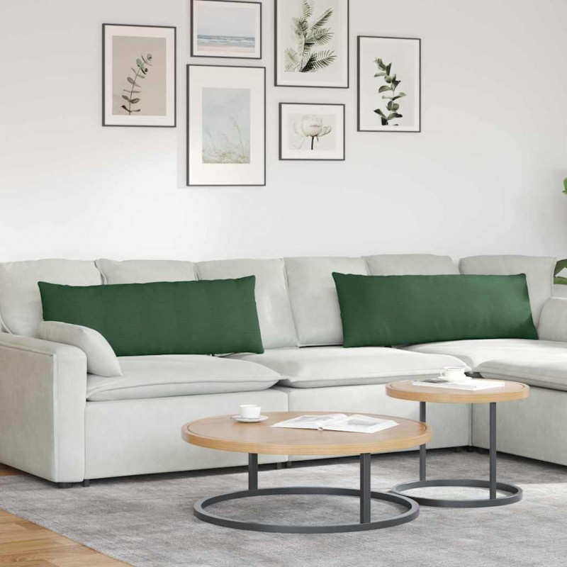 Poduszki na sofę 2 pcs Ciemna zieleń 120 x 40 cm