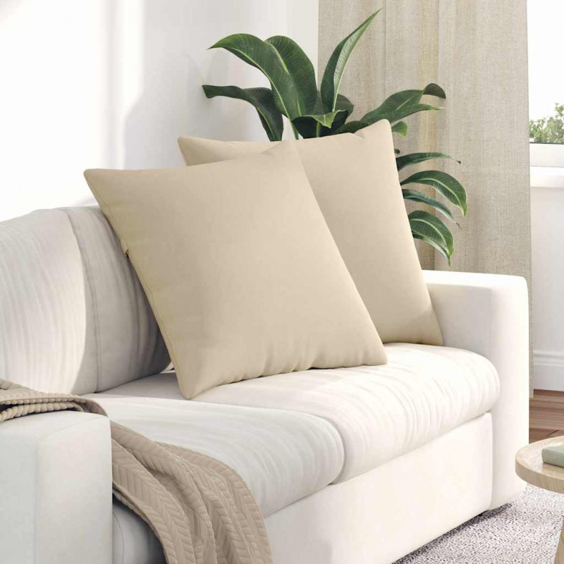 Poduszki na sofę 2 pcs Kremowy 60 x 60 cm tkanina
