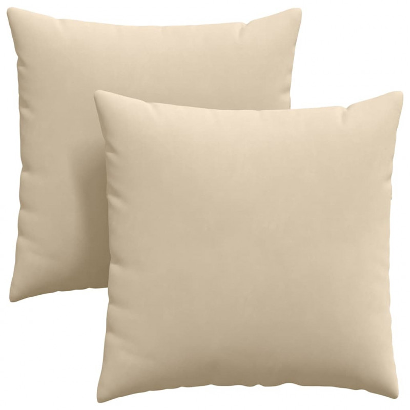 Poduszki na sofę 2 pcs Kremowy 60 x 60 cm tkanina