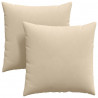 Poduszki na sofę 2 pcs Kremowy 60 x 60 cm tkanina