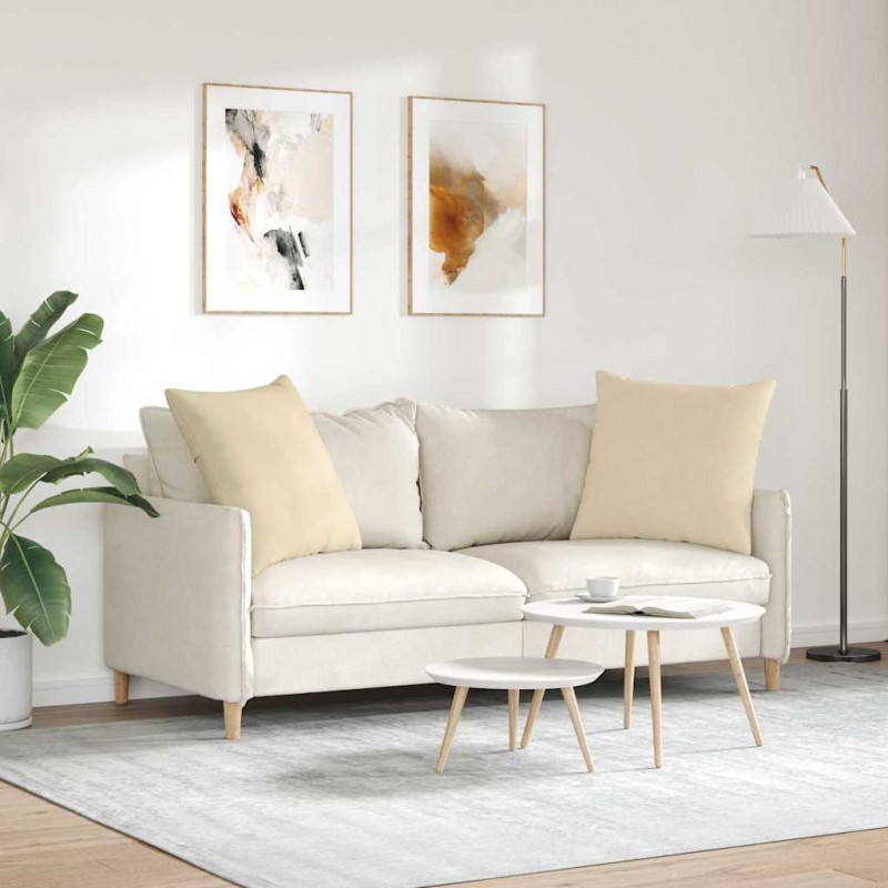 Poduszki na sofę 2 pcs Kremowy 60 x 60 cm tkanina