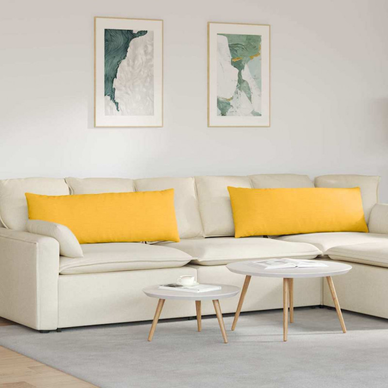 Poduszki na sofę 2 pcs Jasnożółty 120 x 40 cm