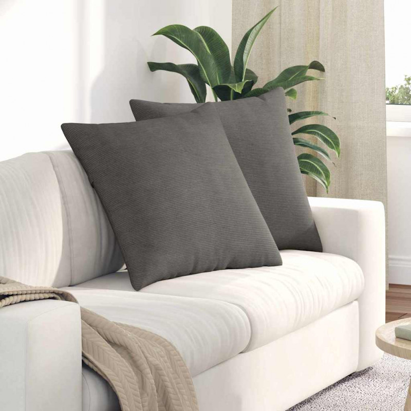 Poduszki na sofę 2 pcs Jasnoszary 60 x 60 cm Tkanina sztruksowa