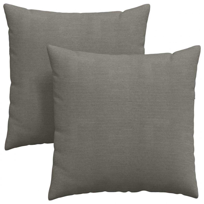 Poduszki na sofę 2 pcs Jasnoszary 60 x 60 cm Tkanina sztruksowa
