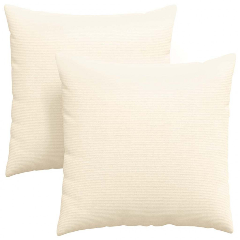 Poduszki na sofę 2 pcs Kremowy 60 x 60 cm Tkanina sztruksowa