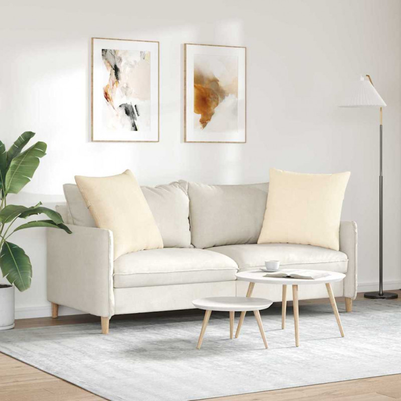 Poduszki na sofę 2 pcs Kremowy 60 x 60 cm Tkanina sztruksowa