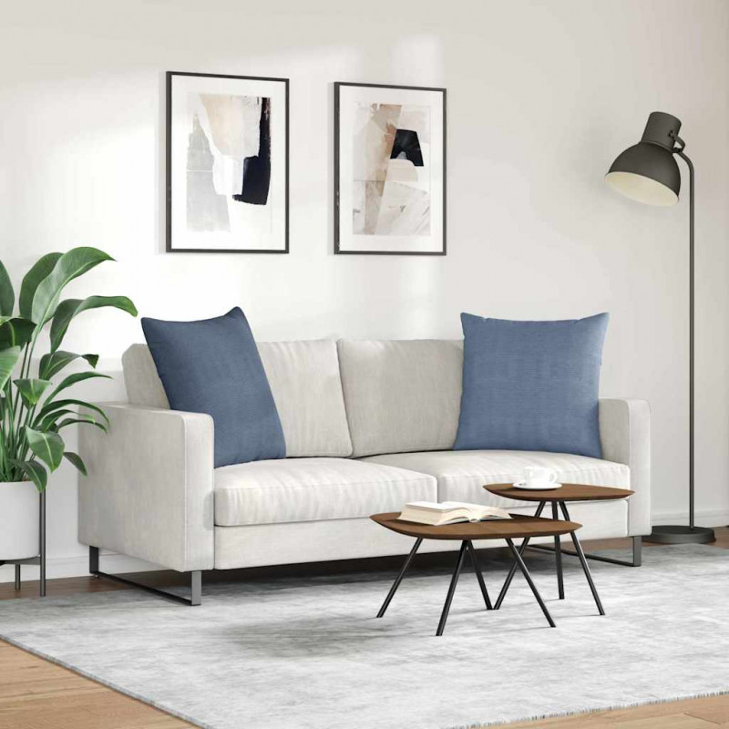 Poduszki na sofę 2 pcs Niebieski 60 x 60 cm Tkanina sztruksowa
