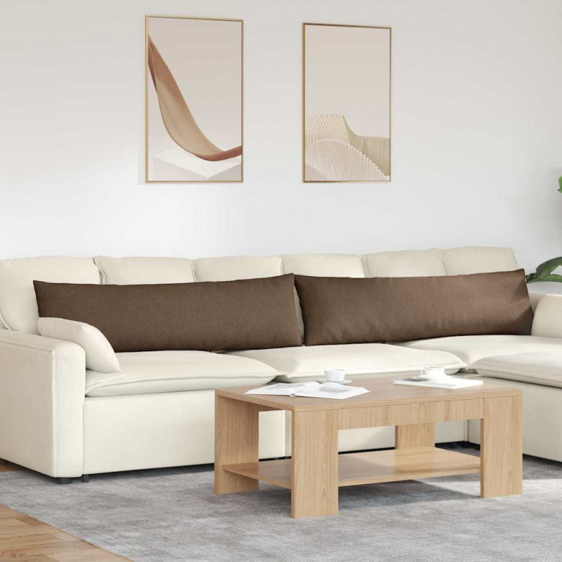 Poduszki na sofę 2 pcs Brązowy 145 x 40 cm tkanina
