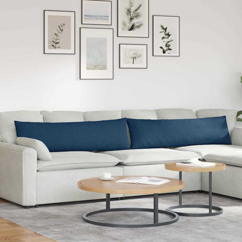 Poduszki na sofę 2 pcs Niebieski 145 x 40 cm tkanina
