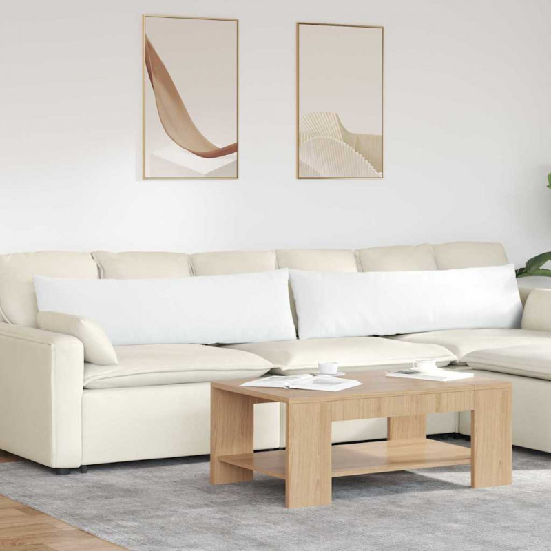 Poduszki na sofę 2 pcs Biały 145 x 40 cm tkanina