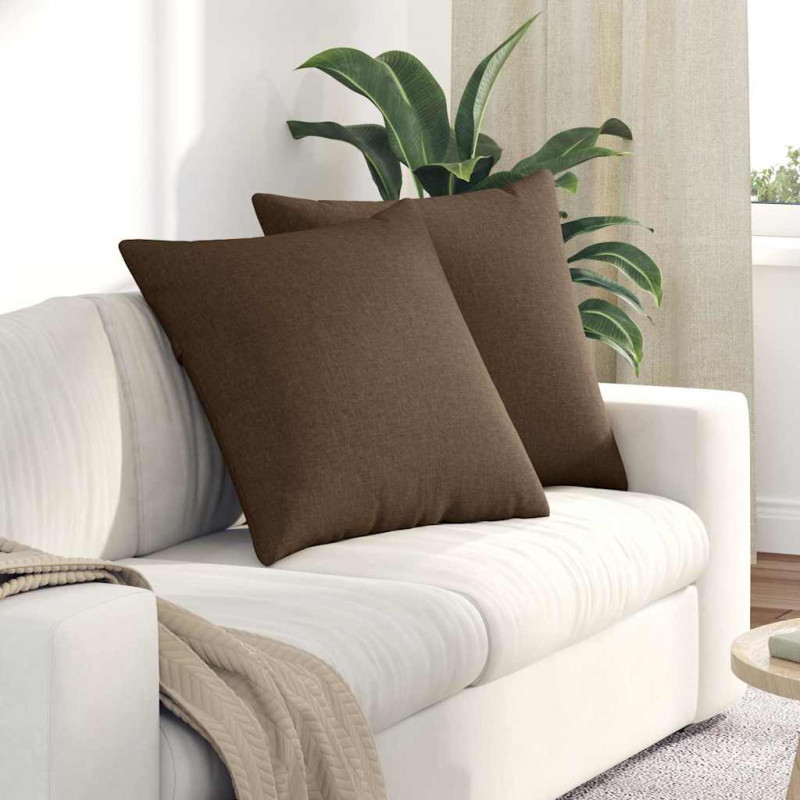 Poduszki na sofę 2 pcs Brązowy 80 x 80 cm tkanina