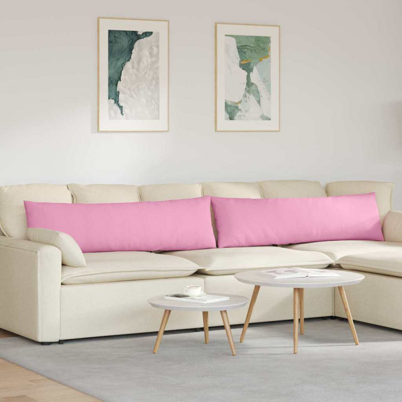Poduszki na sofę 2 pcs Różowy 145 x 40 cm tkanina