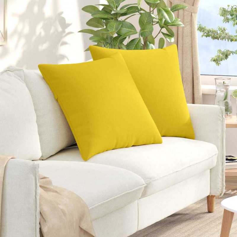 Poduszki na sofę 2 pcs Jasnożółty 80 x 80 cm tkanina