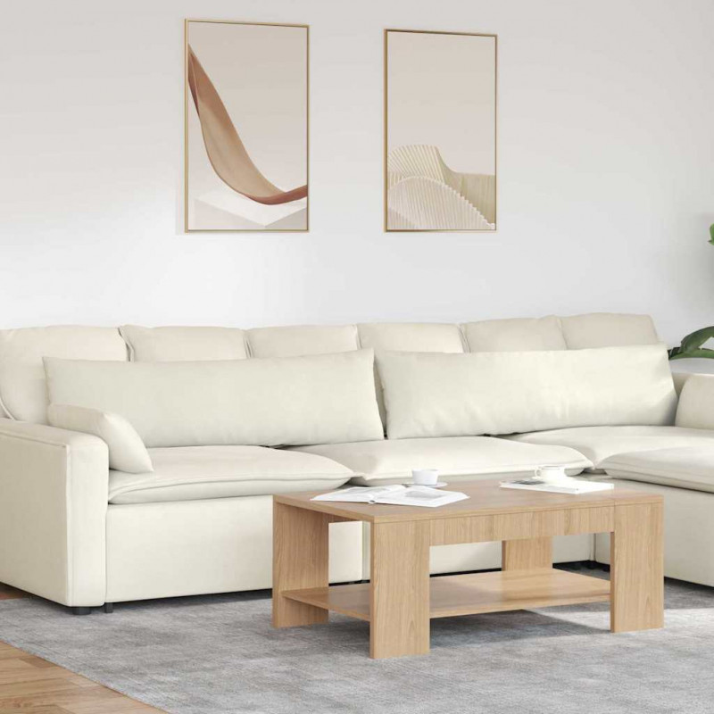 Poduszki na sofę 2 pcs Kremowy 145 x 40 cm Tkanina sztruksowa