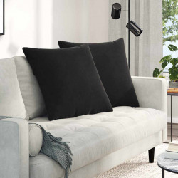 Poduszki na sofę 2 pcs Czarny 80 x 80 cm Tkanina sztruksowa