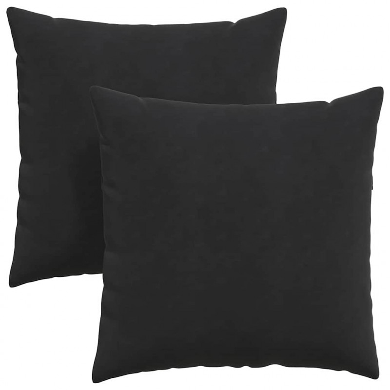Poduszki na sofę 2 pcs Czarny 80 x 80 cm Tkanina sztruksowa
